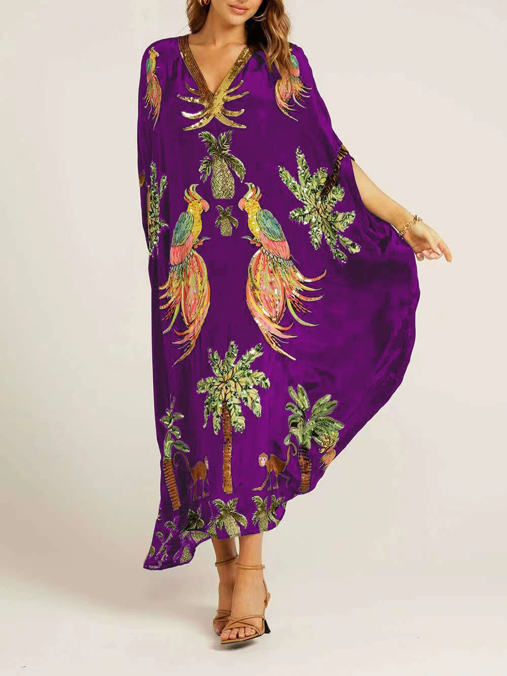 🔥LAST DAY 57% OFF🔥🔥V-neck Printed Loose Fashion Dress