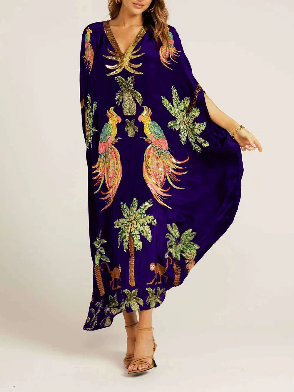 🔥LAST DAY 57% OFF🔥🔥V-neck Printed Loose Fashion Dress