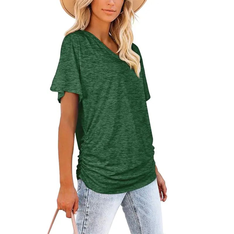 ✨Womens Short Sleeve V Neck Dolman Tops👚