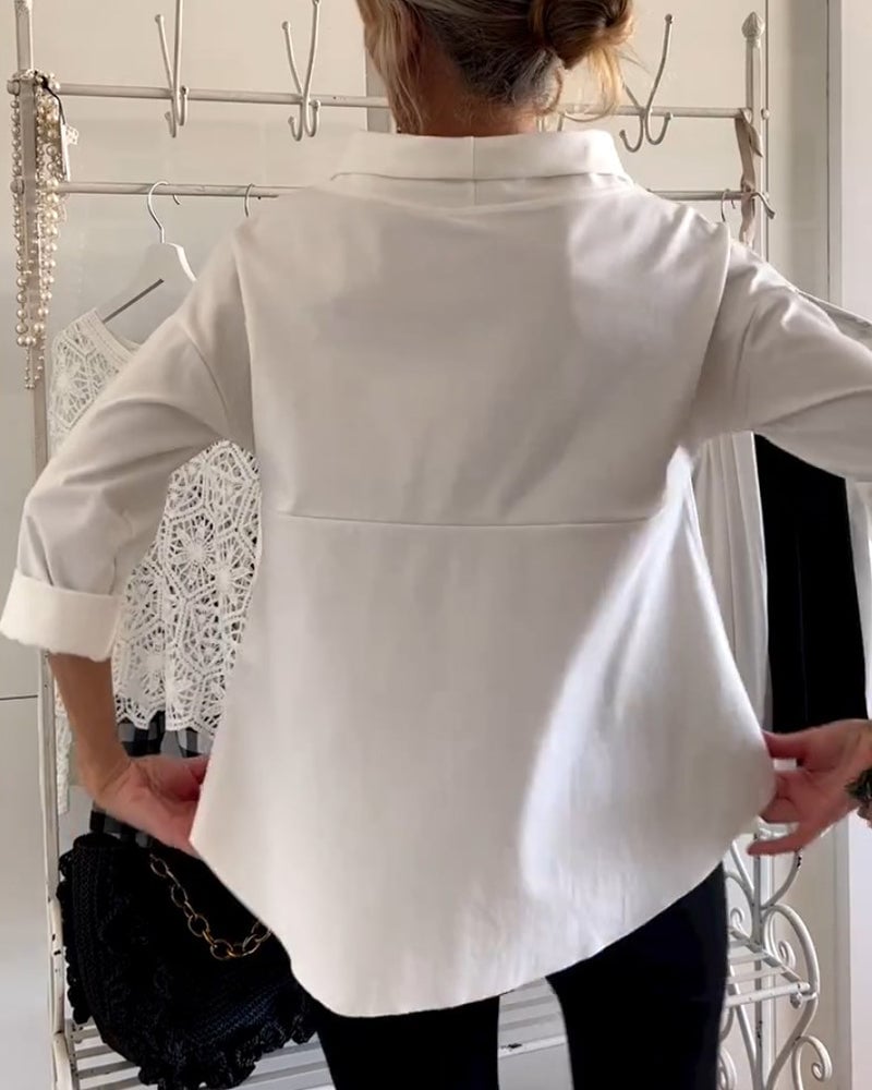 💥Special sale - Casual Wide Lapel Half Turtleneck Top