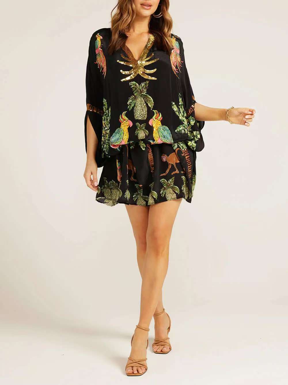 🔥LAST DAY 57% OFF🔥🔥V-neck Printed Loose Fashion Dress