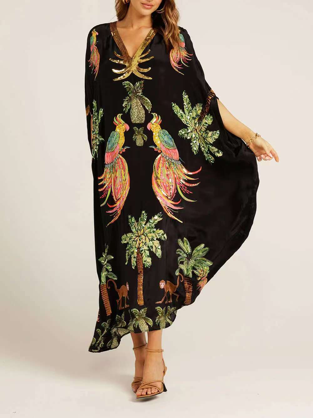 🔥LAST DAY 57% OFF🔥🔥V-neck Printed Loose Fashion Dress