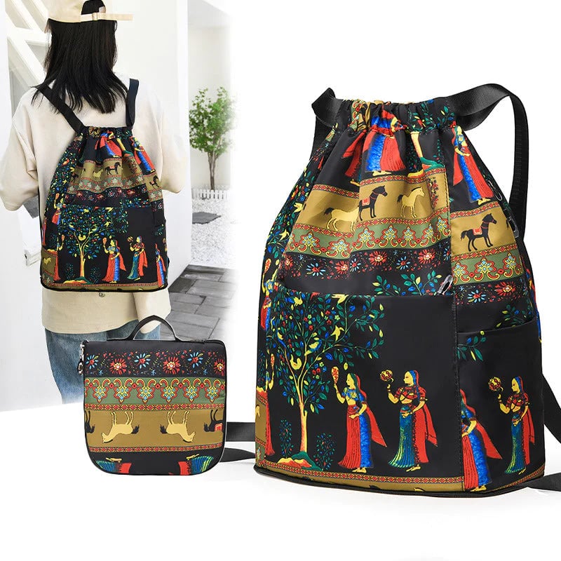 💥Special sale - Drawstring foldable large capacity wet and dry separation travel sports backpack