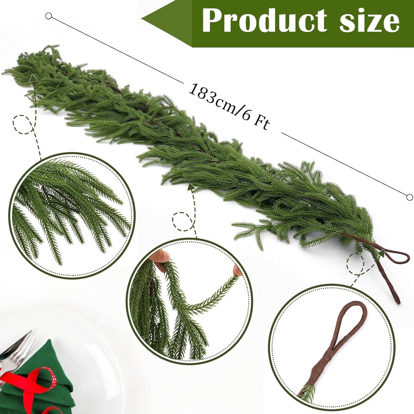 💥Special sale - real touch deluxe norfolk pine garland