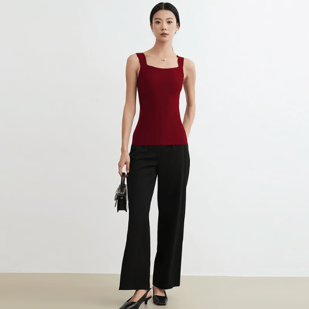 🔥U Neck Shapewear Built-in Bra Tank High Strechy Sleeveless Slim Fit Tops Camisole