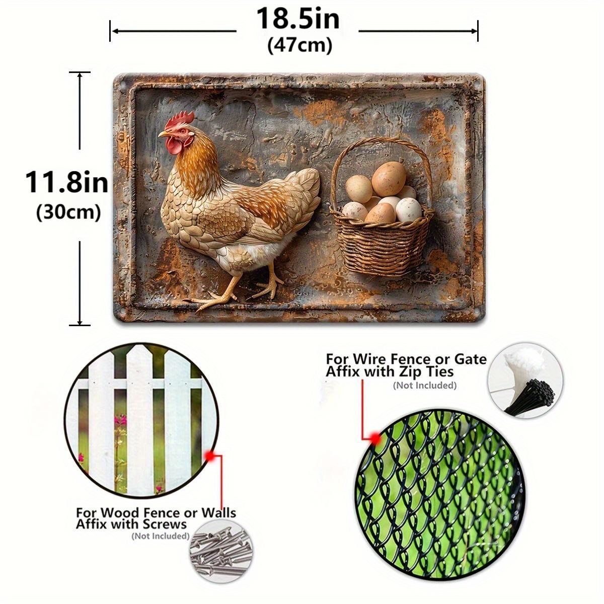 š„Special sale - Vintage Chicken & Fresh Eggs Metal Sign - Rustic Wall Decor