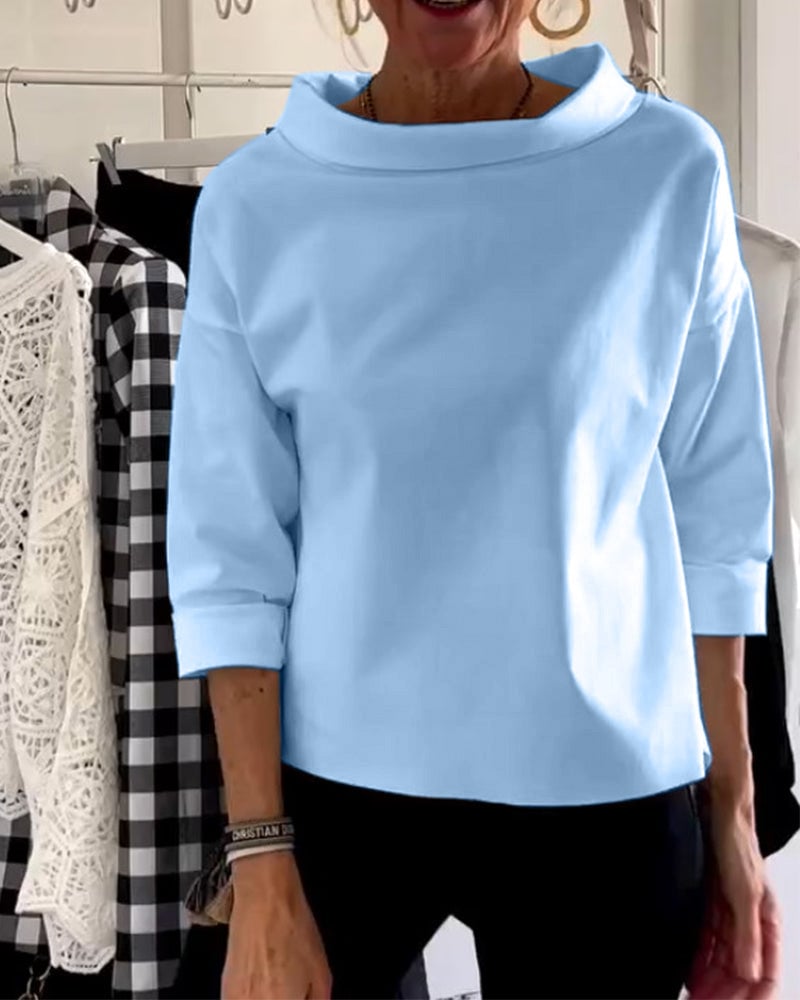 💥Special sale - Casual Wide Lapel Half Turtleneck Top
