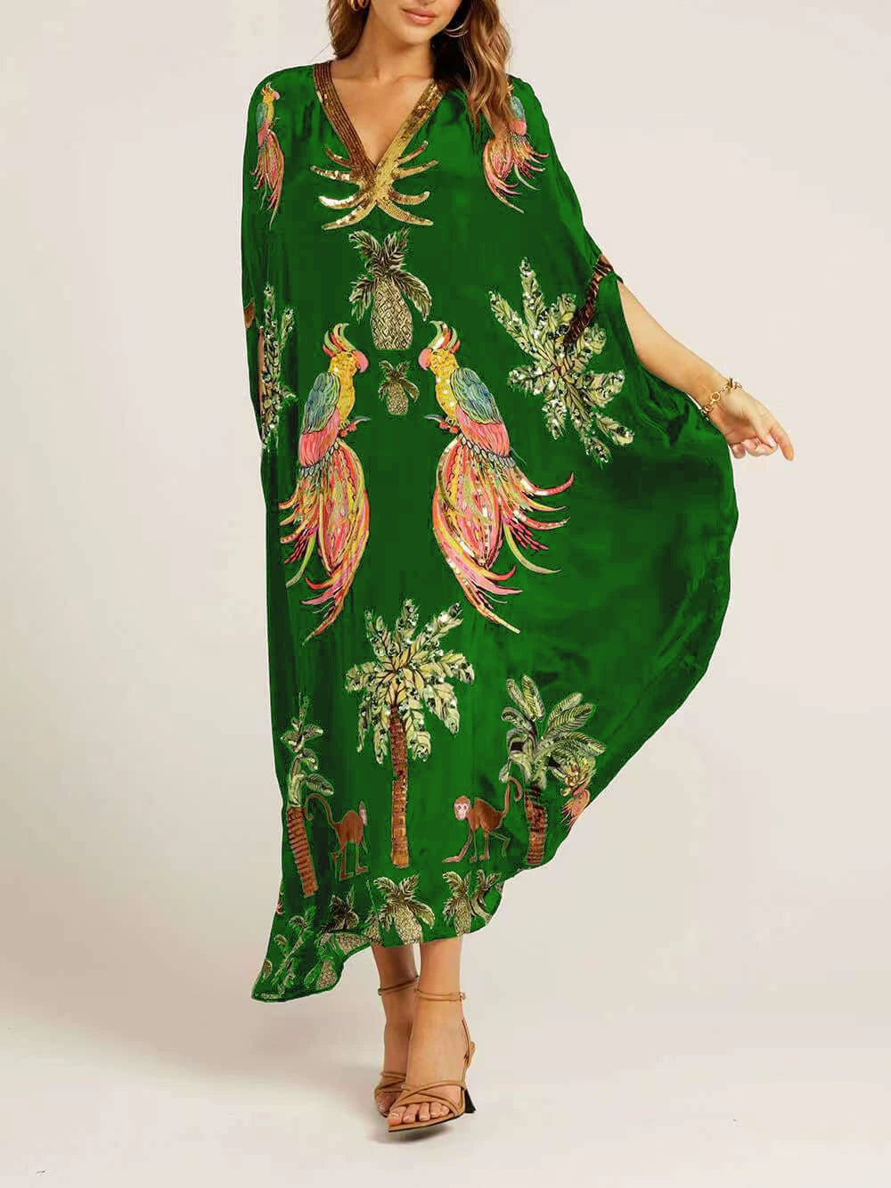 🔥LAST DAY 57% OFF🔥🔥V-neck Printed Loose Fashion Dress