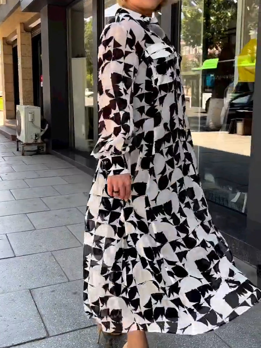 💥Special sale - Classic Black White Shirt Dress