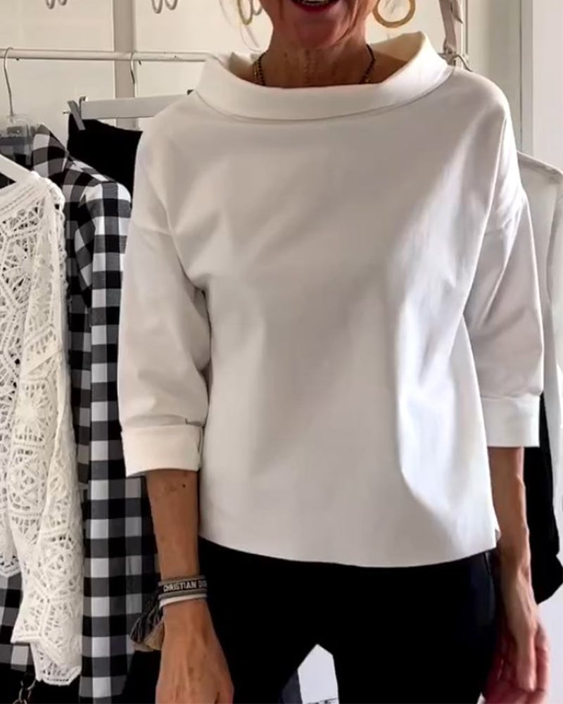💥Special sale - Casual Wide Lapel Half Turtleneck Top