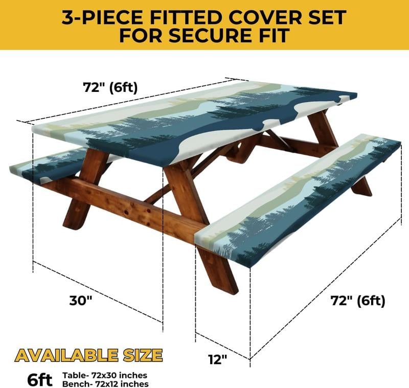 6ft Waterproof Picnic Table Covers