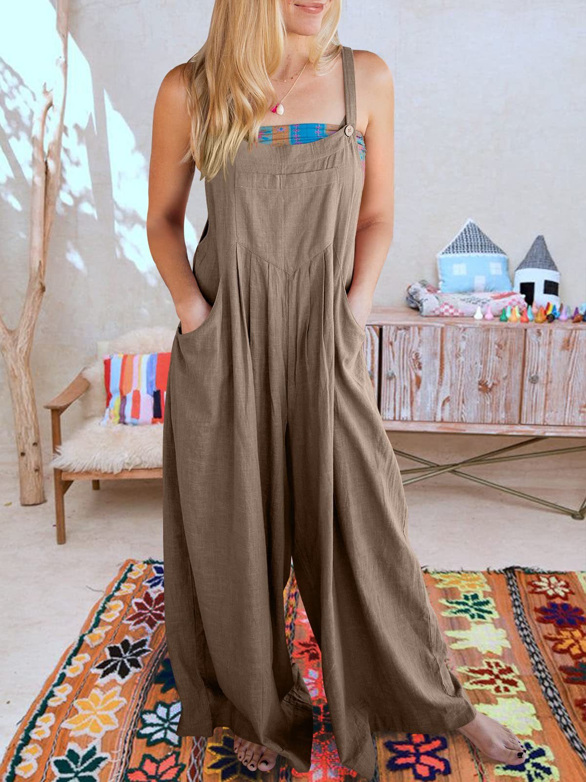 💥Special sale - SALE PLUS SIZE WIDE LEG OVERALLS JUMPSUIT
