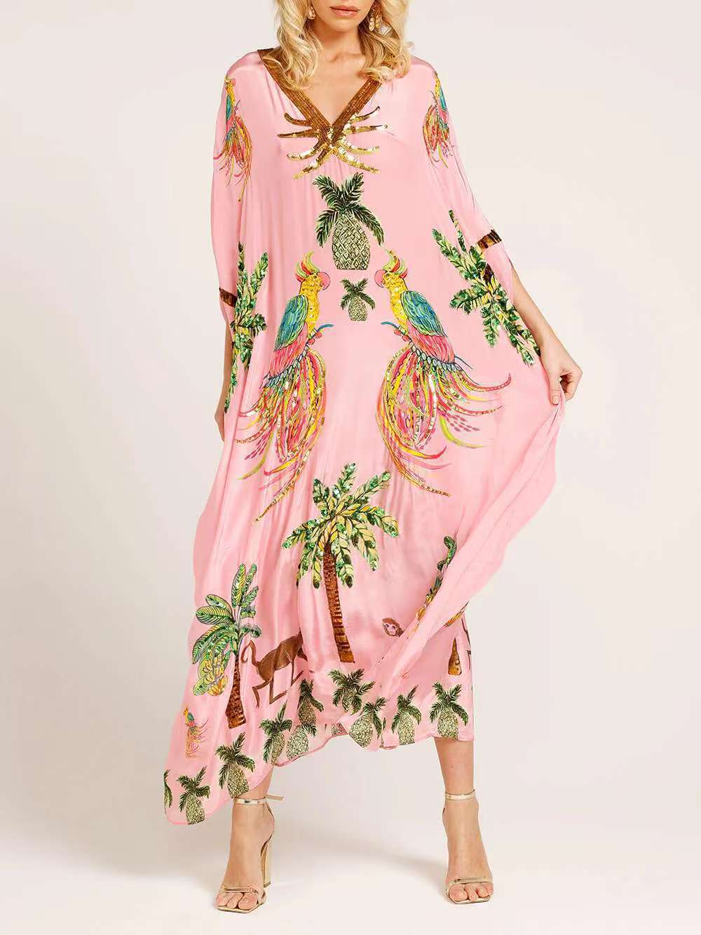 🔥LAST DAY 57% OFF🔥🔥V-neck Printed Loose Fashion Dress