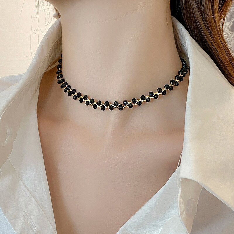🔥LAST DAY 59% OFF🔥🔥Green crystal metal braided mesh pendant necklace