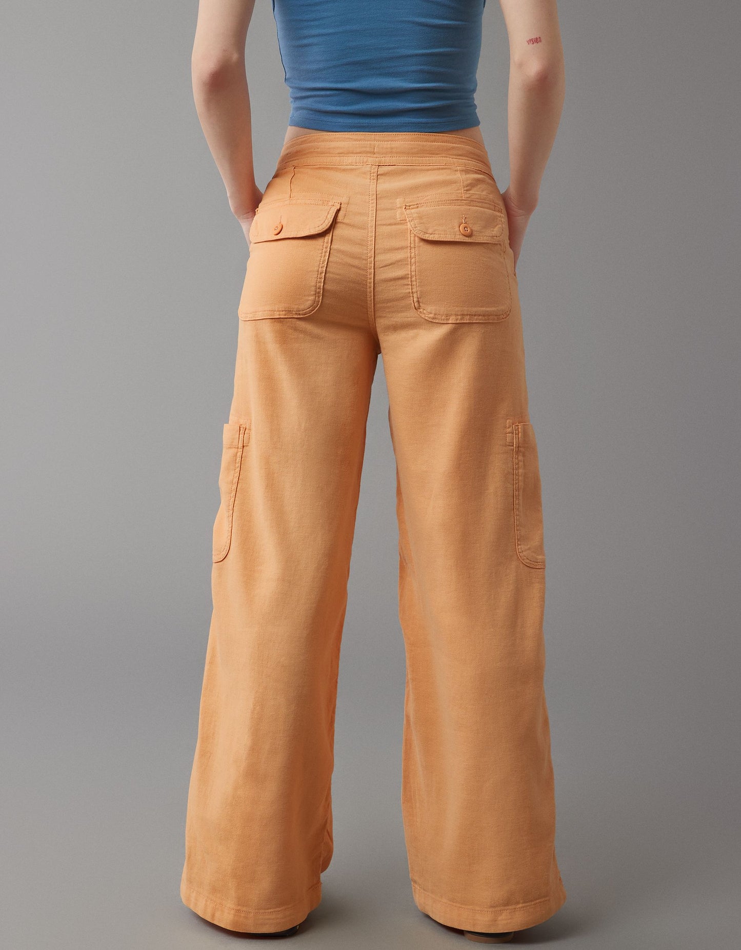 💥Special sale - Linen-Blend Wide-Leg Cargo Pant