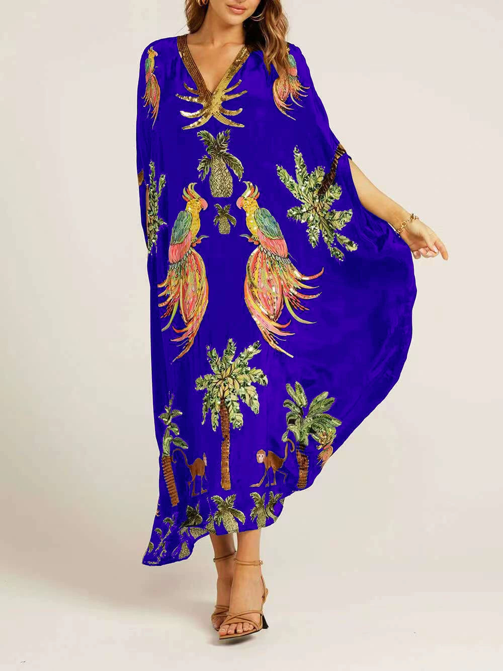 🔥LAST DAY 57% OFF🔥🔥V-neck Printed Loose Fashion Dress