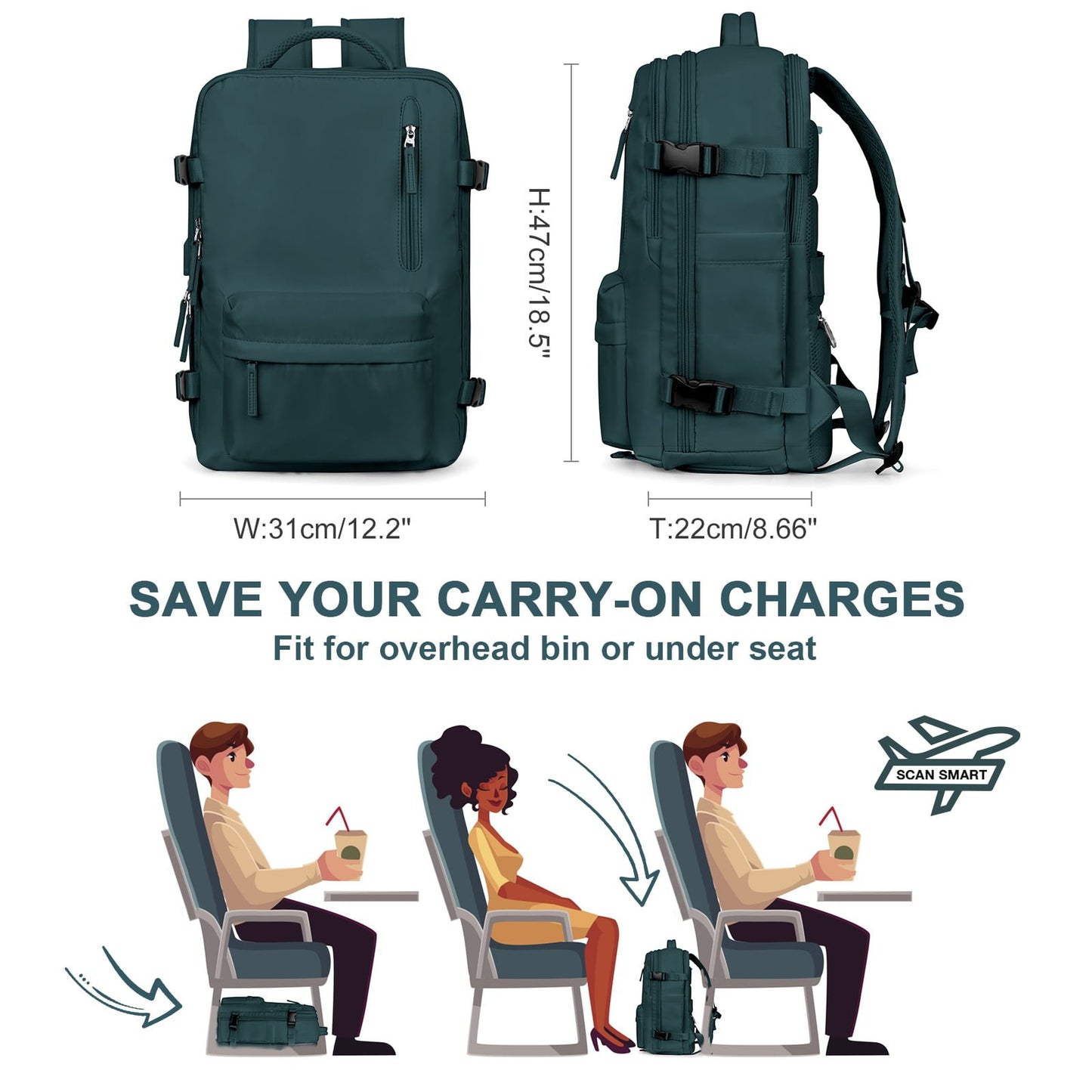 ⏰This week's special price $59.97💖Women Large Travel Backpack Waterproof Hiking Rucksack