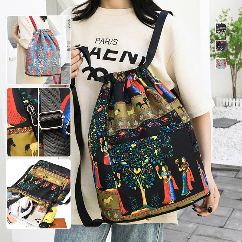 💥Special sale - Drawstring foldable large capacity wet and dry separation travel sports backpack