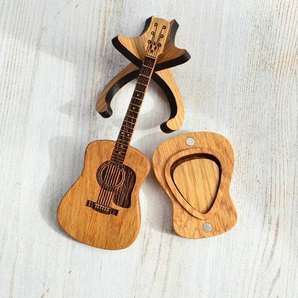 🔥Limited time offer, last day 53% off🎸Mini Cute Edition Wooden Guitar Plectrum Case