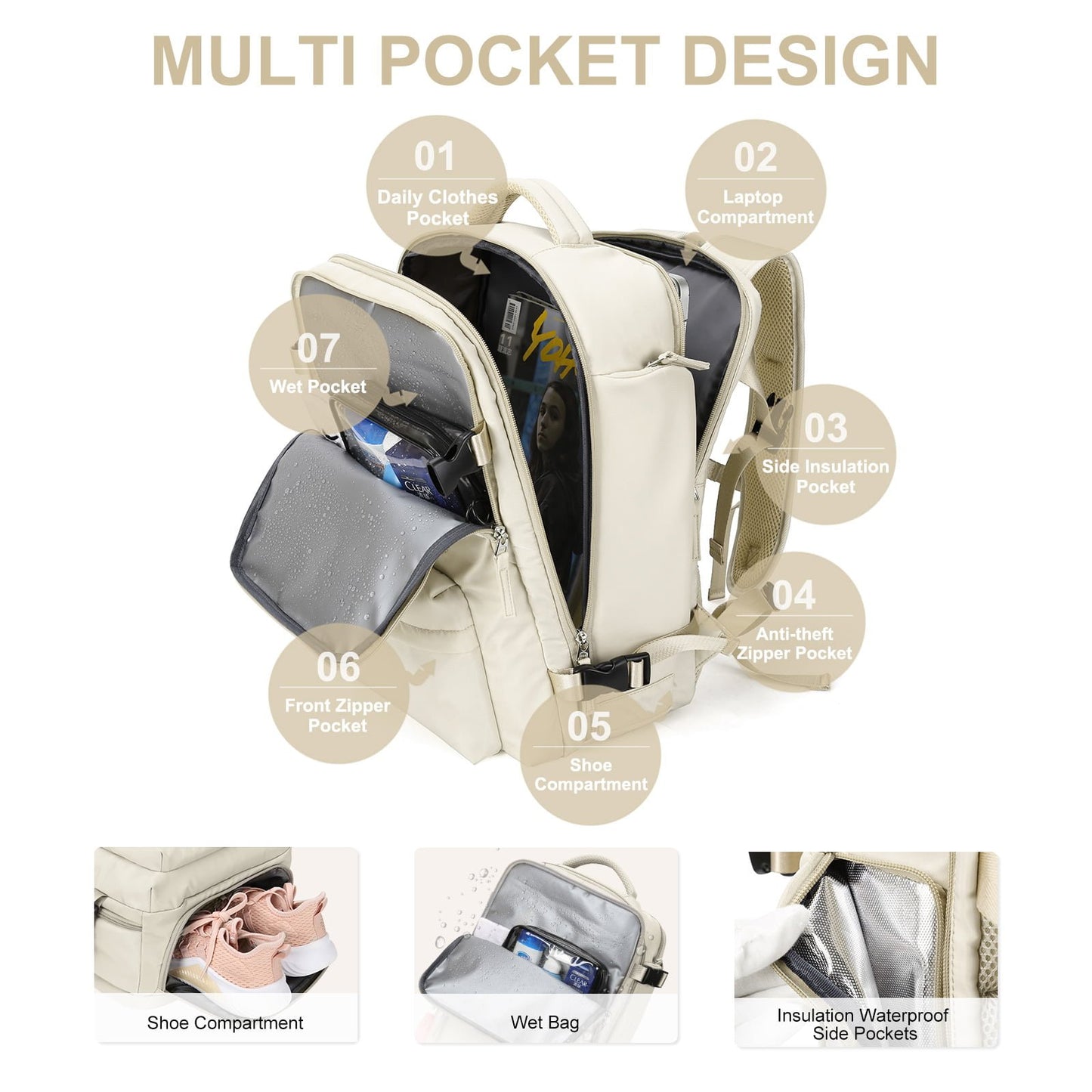 ⏰This week's special price $59.97💖Women Large Travel Backpack Waterproof Hiking Rucksack