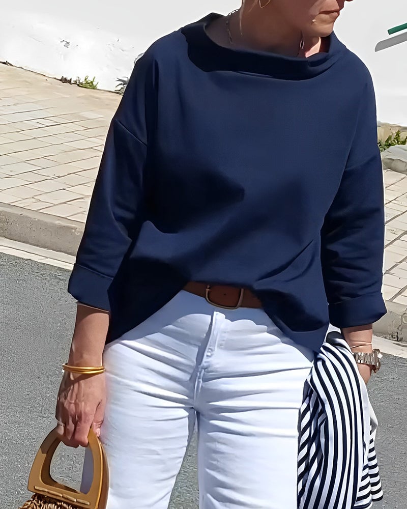 💥Special sale - Casual Wide Lapel Half Turtleneck Top