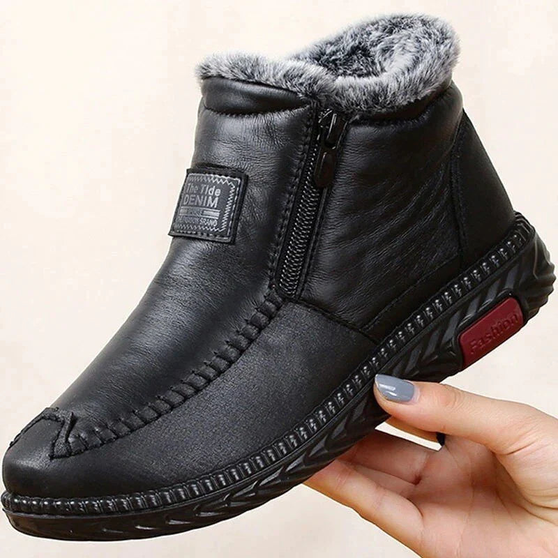 🔥Last Day Promotion 49% OFF – Women’s Waterproof Non-slip Cotton Leather Boots
