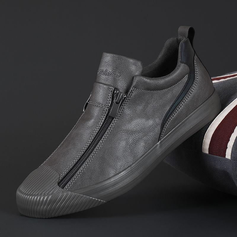 2023 Men's Zipper Leather Flats