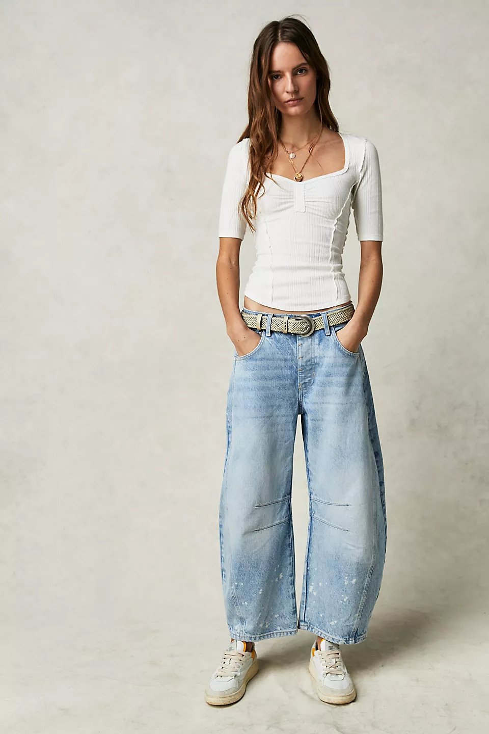 Lucky You Mid-Rise Barrel Jeans (Buy 2 Free Shipping)