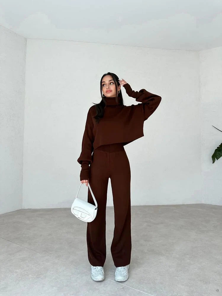 🔥This month's best-selling products💕TURTLENECK GLOVE KNIT SUIT