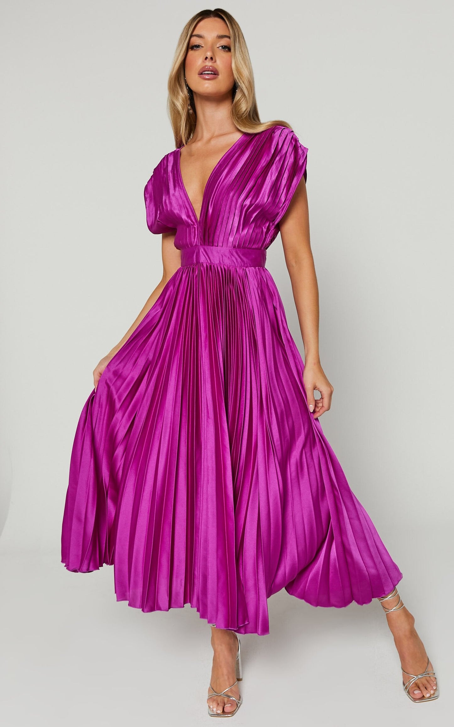 🎁Huge Sale -52% OFF💖Draped V-Neck Pleated Skirt Dress