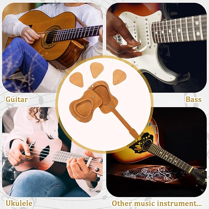 🔥Limited time offer, last day 53% off🎸Mini Cute Edition Wooden Guitar Plectrum Case