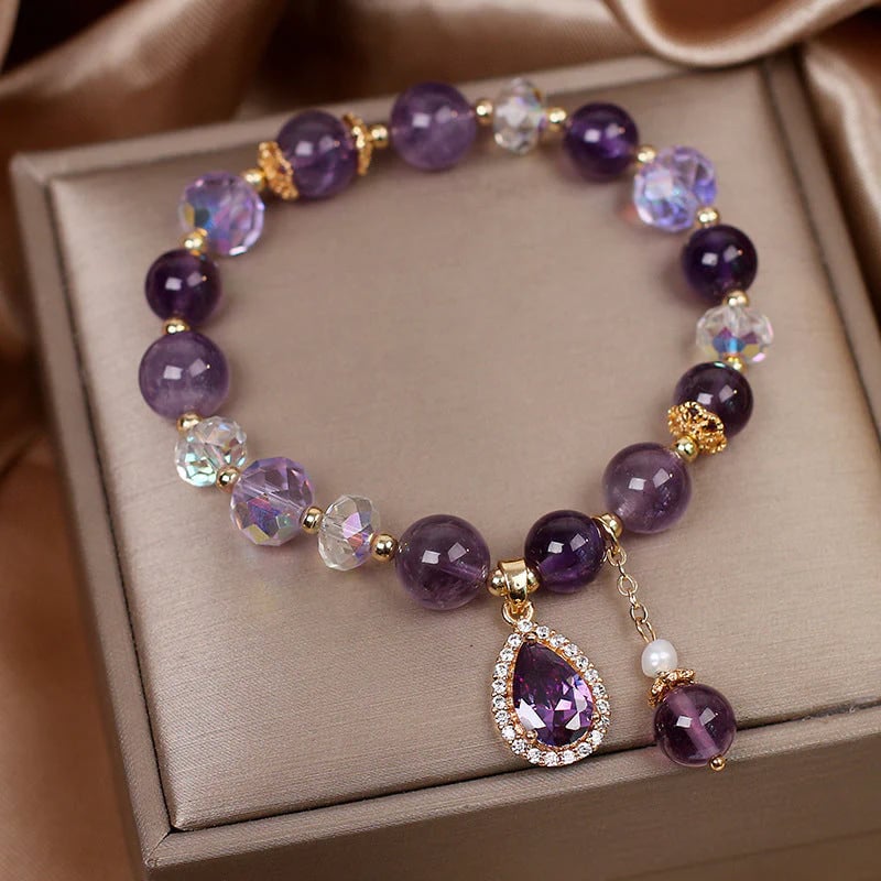 🤣Last day! 💥Special sale - Natural Amethyst Water Drop Bracelet