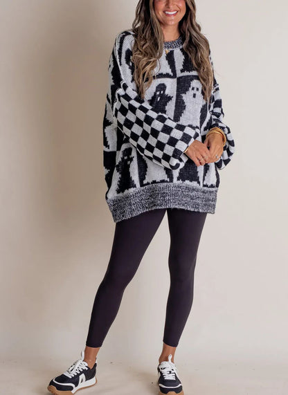 💥Special sale - Women's Halloween Checkered Sweater