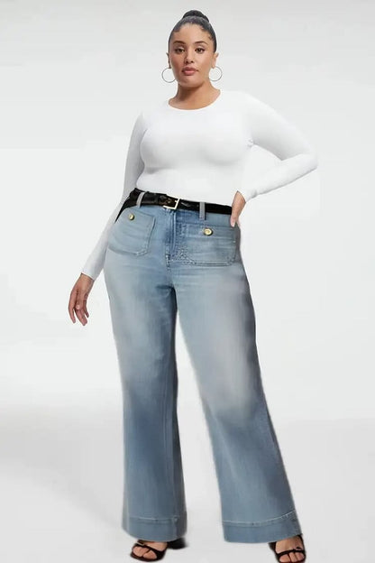 🔥LAST DAY 49% OFF🔥🔥Wide-leg sailor jeans with tummy control