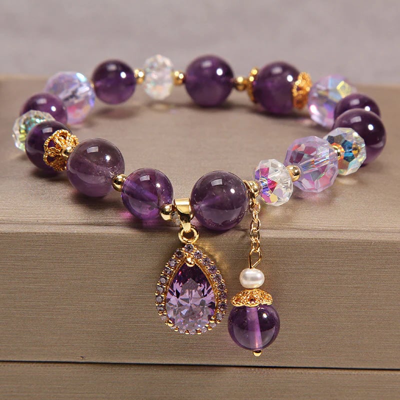 🤣Last day! 💥Special sale - Natural Amethyst Water Drop Bracelet