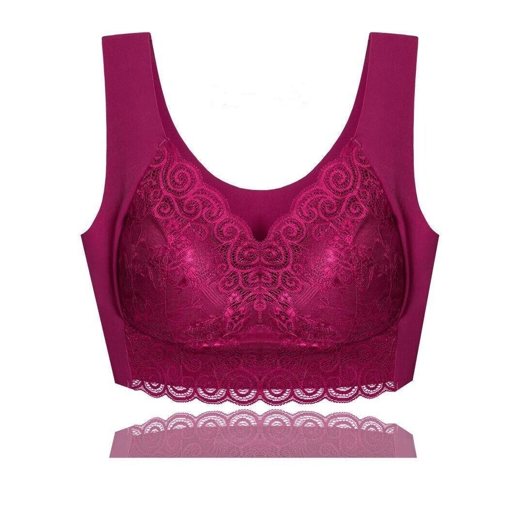 💖Buy 2 Get 1 Free (3 pcs)🎁Elegant Lace Lift-up Plus Size Wireless Breathable Vest Bra