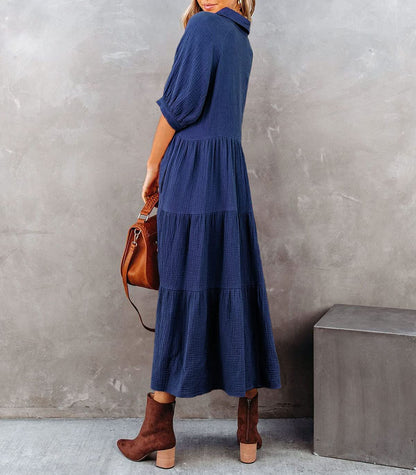 🔥LAST DAY 62% OFF🔥🔥Summer Cotton Half Sleeves Midi Dress with Pockets