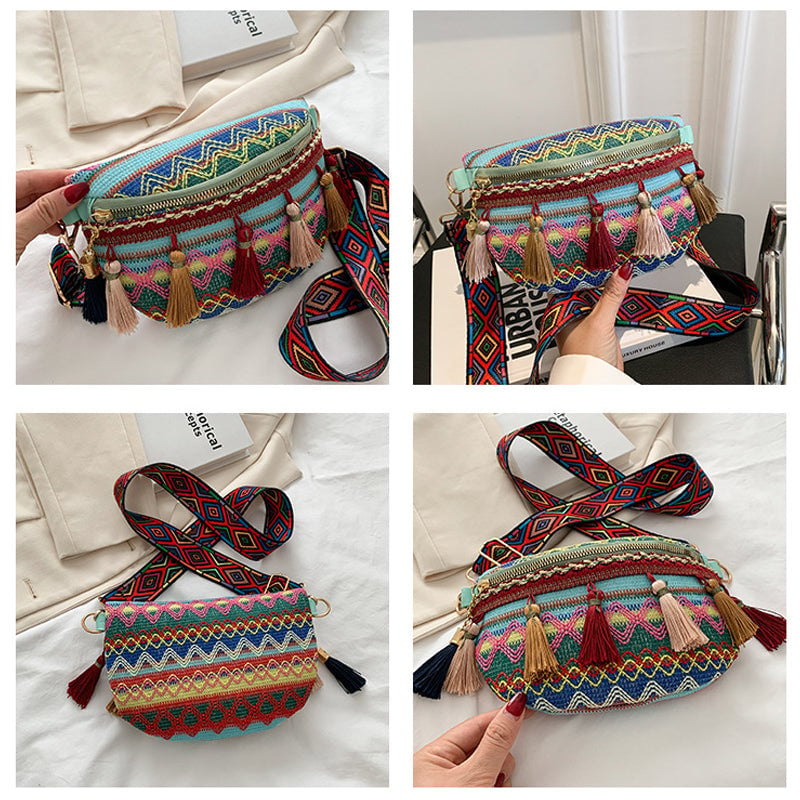 🔥Hot Sale-49% OFF🔥Colorful Woven Waist/Shoulder Bag