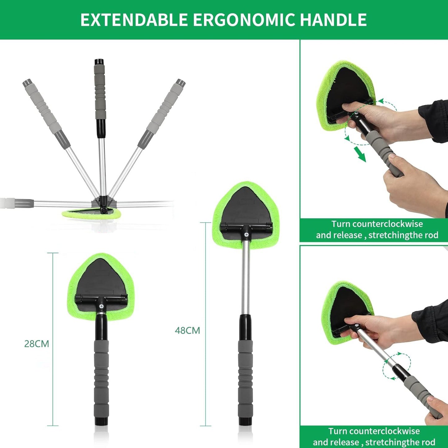 🔥Limited time offer, last day 53% off🎁Microfiber Car Windshield Cleaning Tool with Extendable Handle