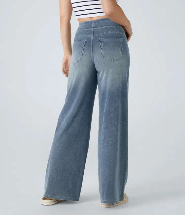 🔥This month's best-selling products💕Quinn Super Stretch High-Waisted Wide Leg Jeans