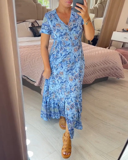 🔥LAST DAY 69% OFF🔥🔥Floral print v-neck dress