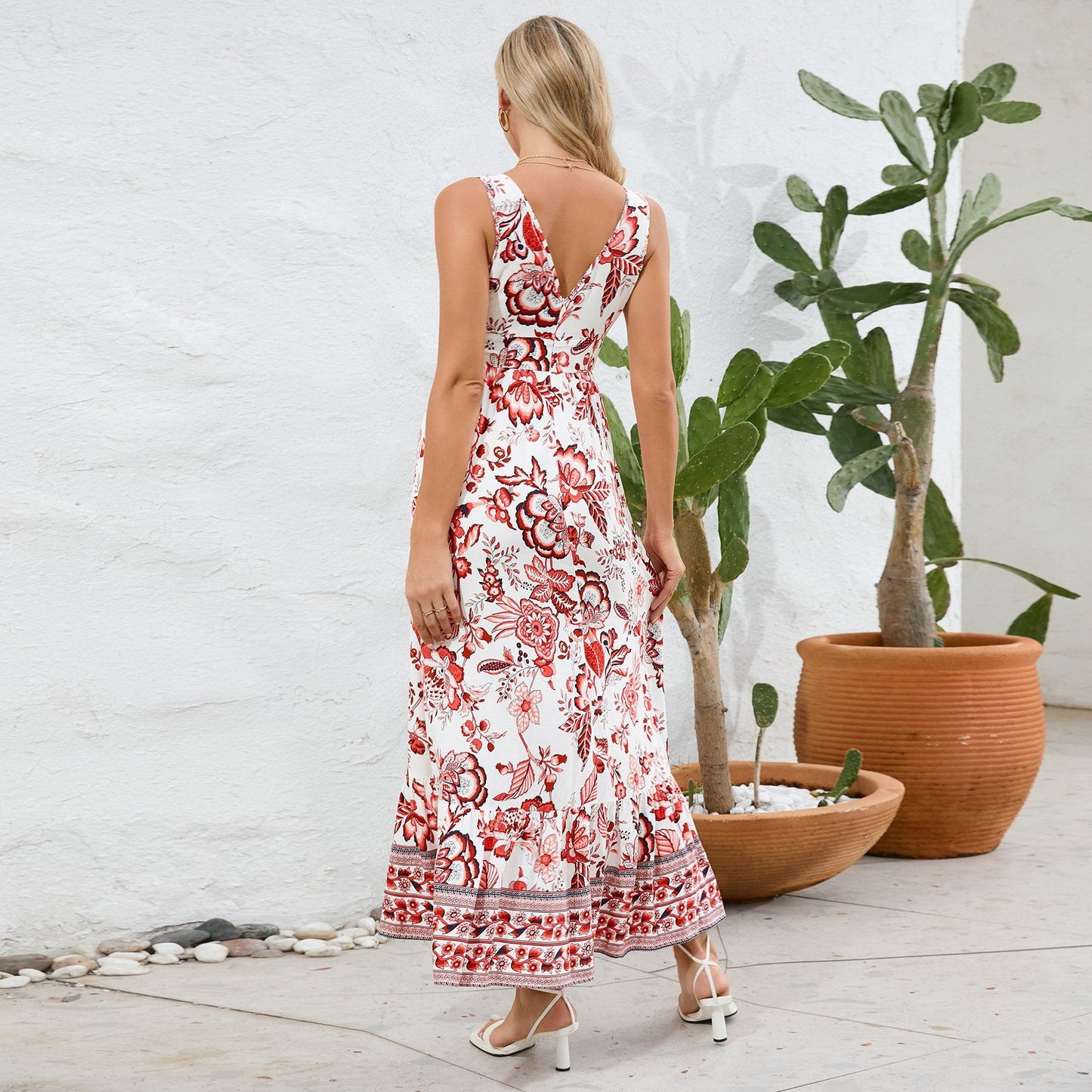 🔥Most popular🎁Vintage Floral Print Summer Maxi Dress