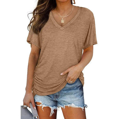 ✨Womens Short Sleeve V Neck Dolman Tops👚