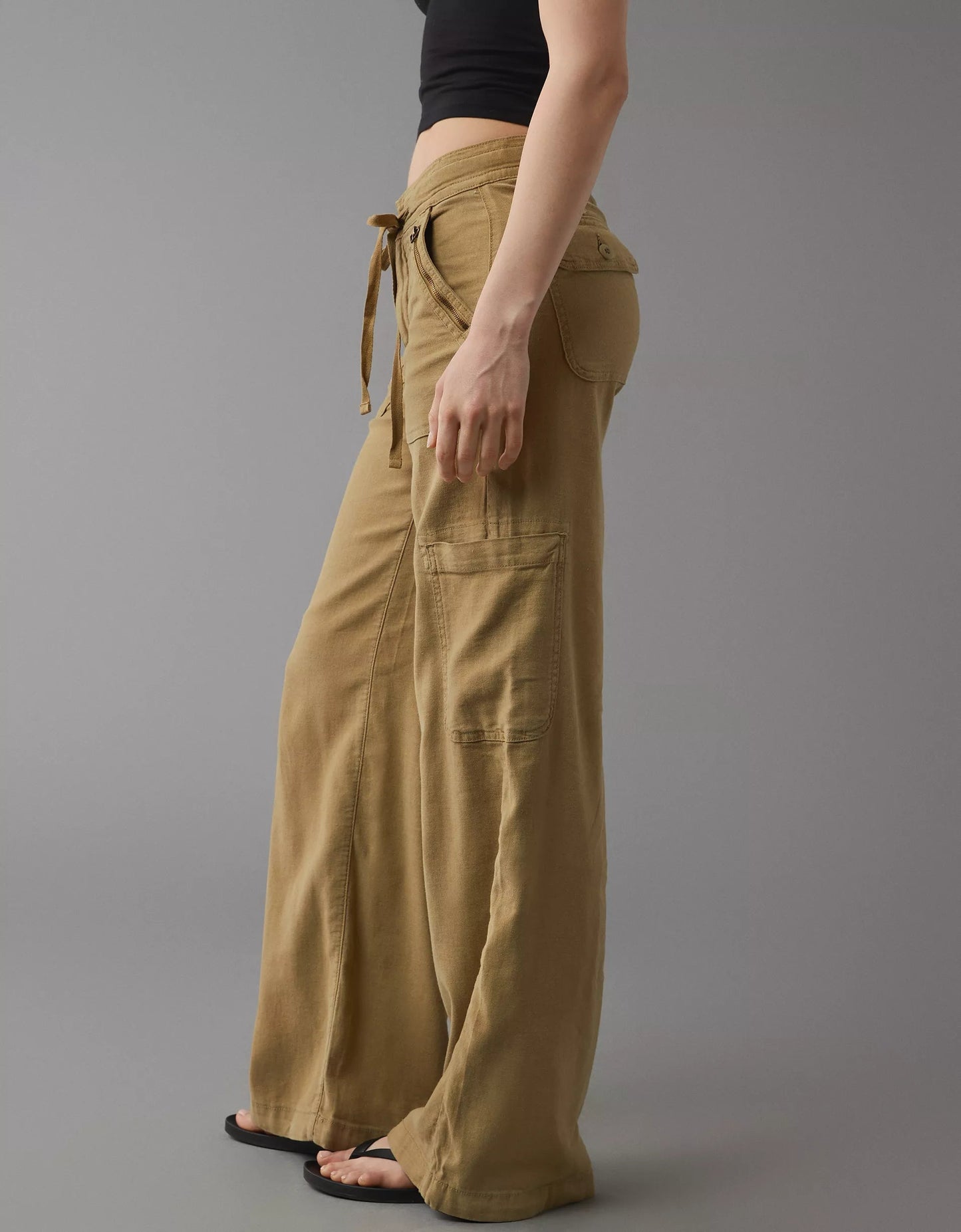 🤣Last day! 💥Special sale - Linen-Blend Wide-Leg Cargo Pant