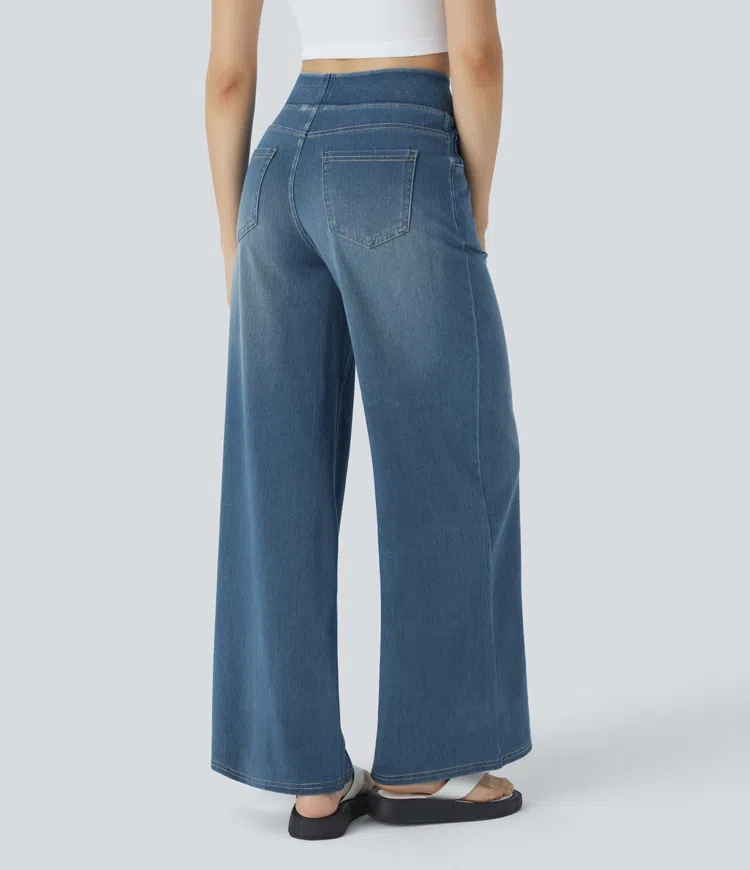 🔥This month's best-selling products💕Quinn Super Stretch High-Waisted Wide Leg Jeans