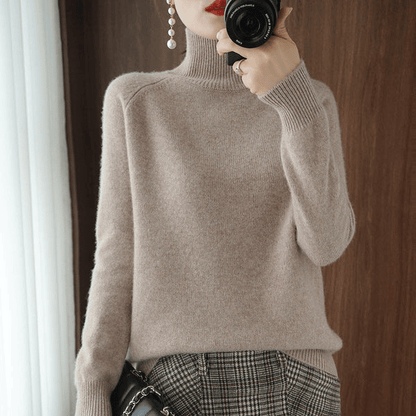 ✨This month's best-selling products💥Women;S Solid Turtleneck Cashmere Knit Sweater
