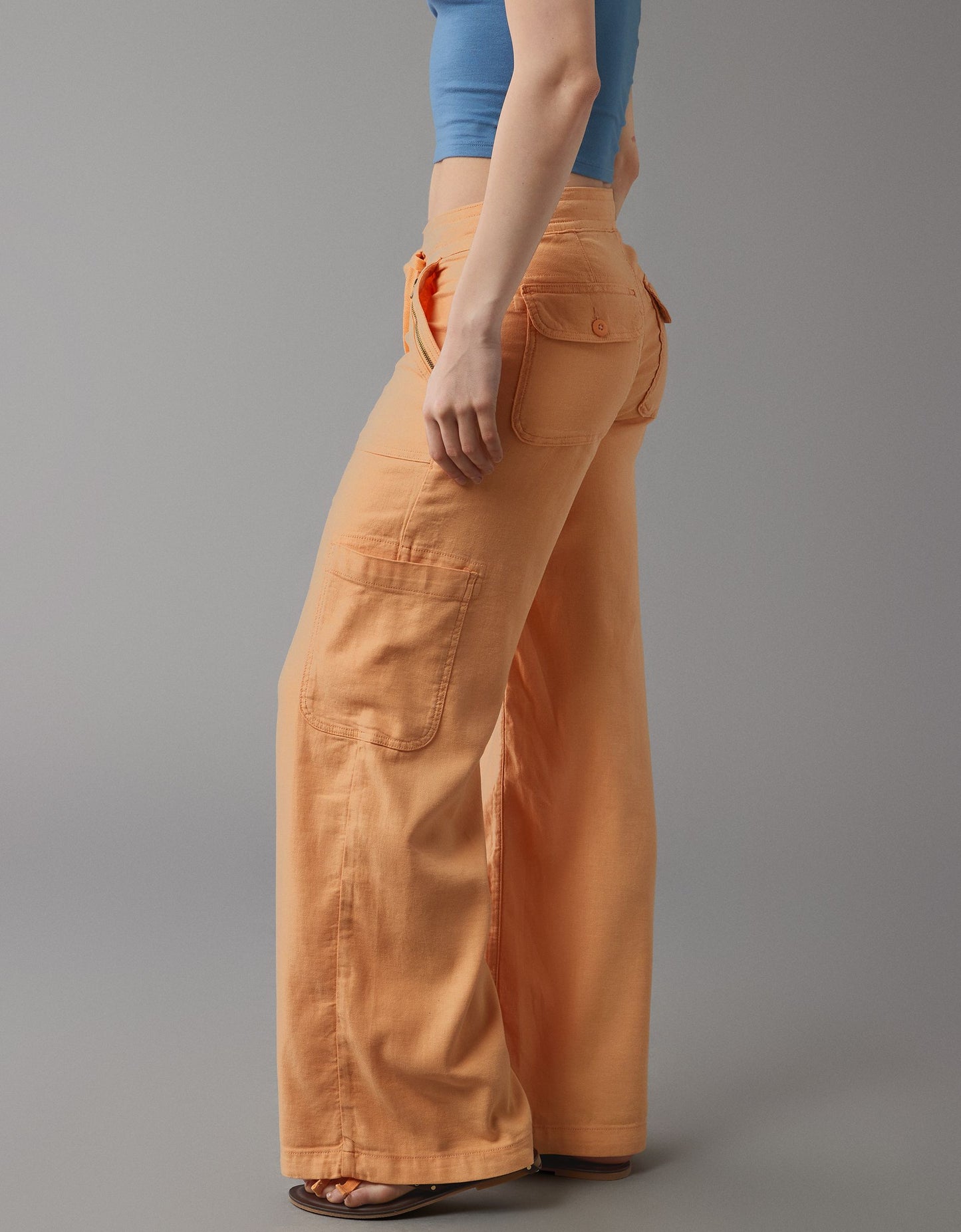 🤣Last day! 💥Special sale - Linen-Blend Wide-Leg Cargo Pant