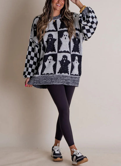 💥Special sale - Women's Halloween Checkered Sweater