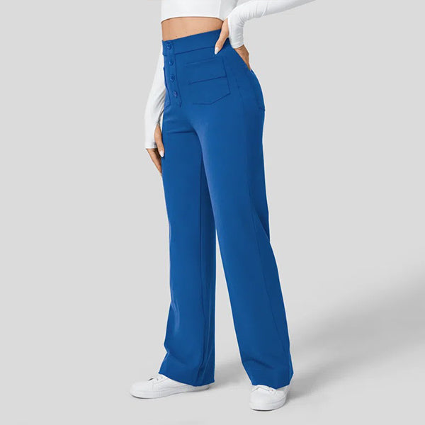 🔥Hot Sale 50%OFF🔥High Waisted Button Multiple Pockets Straight Leg Casual Pants