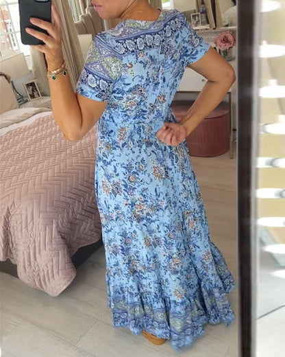 🔥LAST DAY 69% OFF🔥🔥Floral print v-neck dress
